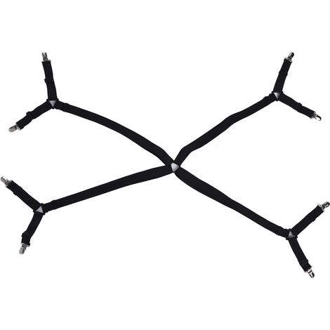 Drap de lit clips rallongé antidérapant multifonction réglable fixateur pour maison ménage Noir