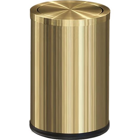Poubelle de salle de bain dorée avec couvercle à charnière, poubelle en laiton de 2,4 gallons pour salles de bain, buanderies, hôtels, bureaux et locaux de lavage, or métallisé (1 pièce) (1/5)