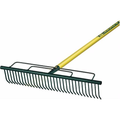 Leborgne – Râteau à gazon 53 cm – 32 dents extérieures renforcées en acier – Léger et maniable pour ramassage efficace – Scarification de pelouse (1/2)