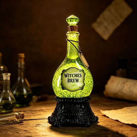 New Halloween Resin Witch Brewing Lamp - Festive Decorative Ornament - Water Bottle Lamp - USB -