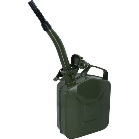 Bidon d'essence métallique de 20 litres avec support et bec verseur flexible (1/5)