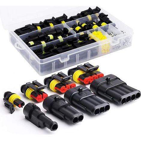 CCYKXA 352 STK Waterproof Automotive Connectors, 1/2/3/4 Pole Male Female Automotive Connectors Electrical Connector Cables for Motorcycles Boats Car Truck with 1 Storage Box (1/5)