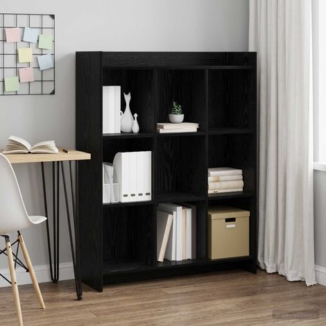 vidaXL Estantería Roble Negro 87,5 x 30 x 111 cm Madera de ingeniería (1/5)