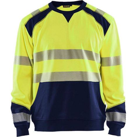 Felpa da lavoro ad alta visibilità 3541 - Giallo fluorescente/Marine XS (1/4)