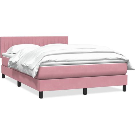 Boxspringbett mit Matratze Rosa 140x220 cm Samt