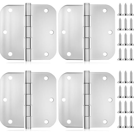 4 bisagras para puertas, bisagras para armarios, bisagras de acero inoxidable, bisagras plegables para puertas de armarios, bisagras invisibles para muebles, ventanas, cajas y puertas de madera. (1/5)
