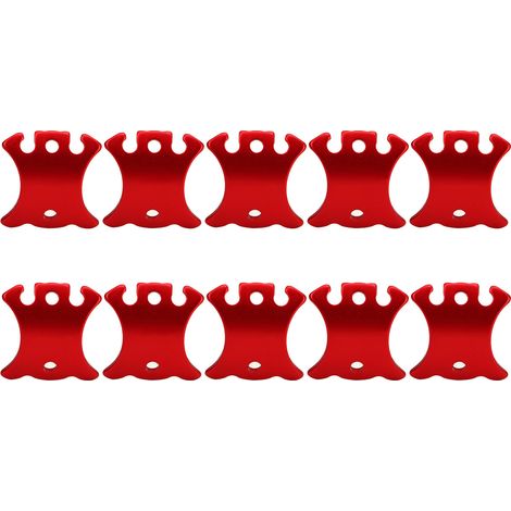 Lot de 10 tendeurs de corde de tente incurvés en aluminium avec boucle de réglage, butée et tendeur de corde de camping (taille S). (1/5)
