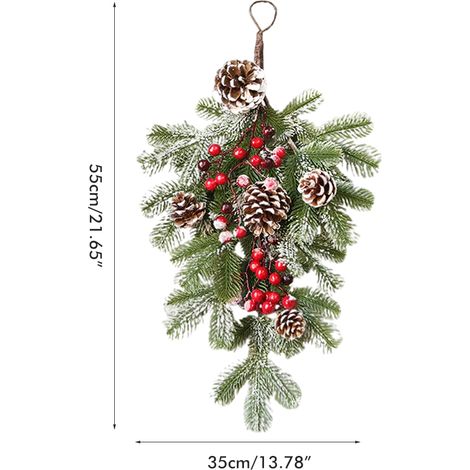 Guirlande artificielle de pommes de pin de style américain, idéale pour décorer une porte d'entrée, une couronne ou un coin de verdure, 55 x 35 cm (1/5)