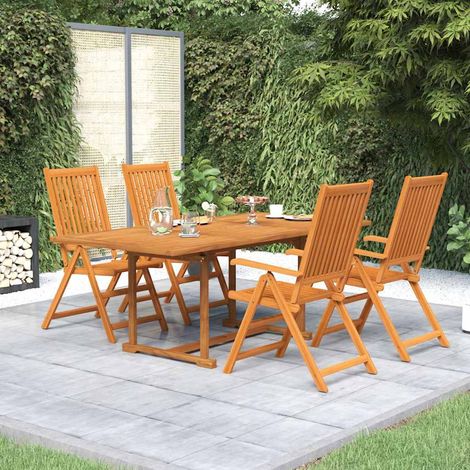 Ensemble à manger de jardin 5 pcs-Salon de jardin Bois d'acacia massif 150-200 cm 310600 (1/5)