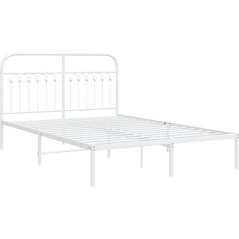 Estructura cama sin colchón con cabecero metal blanco 140x200cm vidaXL