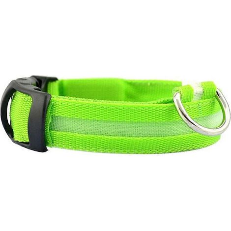 Robustes und langlebiges Sicherheitshalsband mit Blinklicht für Welpen, grün, Größe M, ideales Geschenk für Hunde.