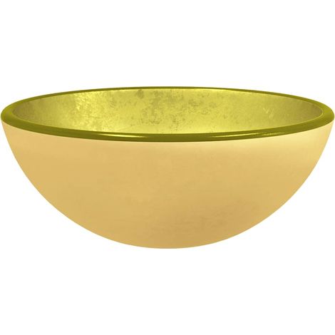 Lavabo Verre trempé 30x12 cm Doré