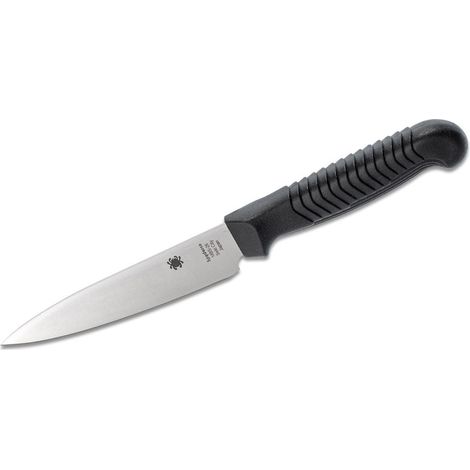 Spyderco STE-K05PBK Utility Knife de Küche de glatte Klinge de Stahl MBS-26 de 11,4 cm de lang mit Griff de Polypropylen de Farbe schwarz