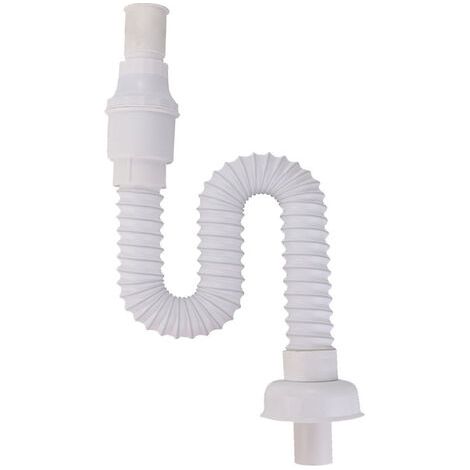 Tuyau d'évacuation d'eau, siphon de lavabo avec 4 colliers de serrage, adapté aux éviers et bassins de lave-vaisselle, tuyau d'évacuation de lave-vaisselle extensible (42 cm - 80 cm) (1/5)