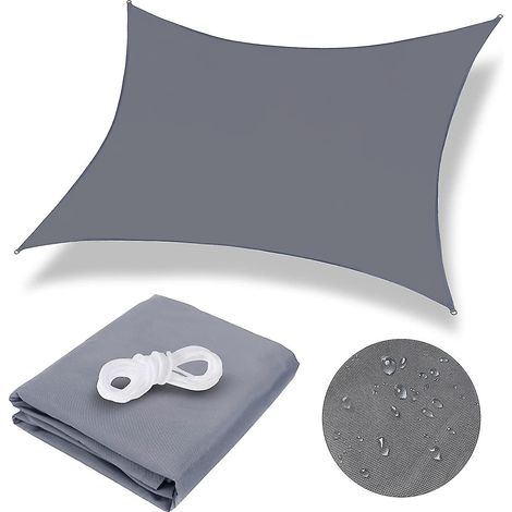 Voile d'Ombrage Rectangulaire, Voile d'Ombrage 2 X 2m Etanche (1/5)