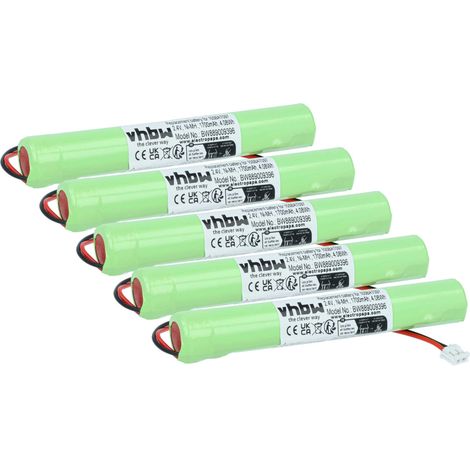 vhbw 5x Akku kompatibel mit BAES Kaufel 2 KRMT 15/51, 2 KRT 15/51 Fluchtweg, Notfallbeleuchtung (1700 mAh, 2,4 V, NiMH, mit Kabel) (1/5)