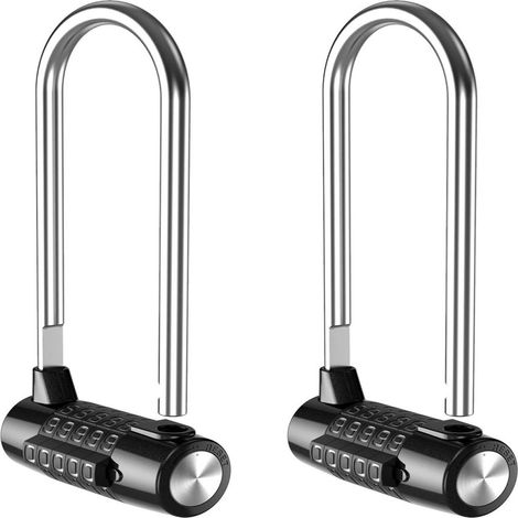 Cadenas À Combinaison 5 Chiffres - Antivol Pour Vélo Panier Arrière Coffre De Voiture - Corps En Alliage De Zinc Et Shackle En Acier Trempé - 118 Mm (1/5)