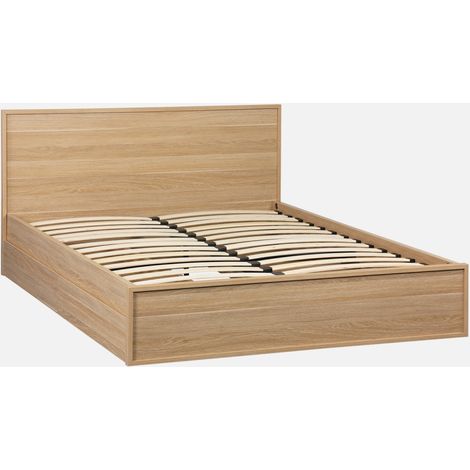 Letto con rete a doghe e testiera 140x190cm + 4 cassetti