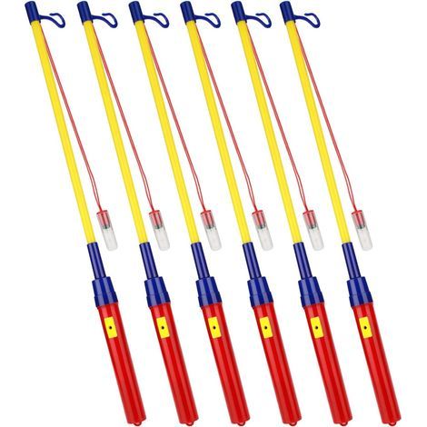 Set mit 6 LED-Leuchtstablaternen für den Martinstag, Halloween, Geburtstage, Partys, Laternenumzüge und andere Feierlichkeiten, 39 cm (1/5)