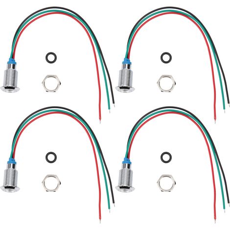 vorverdrahtete, runde, wasserdichte LED-Kits, 10 mm gemeinsame Kathode, Rot und Grün, 12–24 V