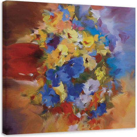 Tableau sur toile Nature morte Fleurs Bouquet 30x30 (1/5)