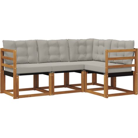 Conjunto de sofás de exterior 4 pcs Gris Natural y Claro vidaXL (1/5)