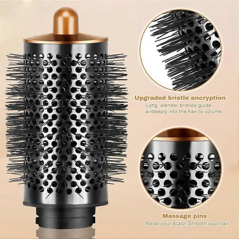 55 mm Volumen-Rundbürste für Haartrockner, silbergrau, professionelles Styling, Volumen am Haaransatz, Glättendes Föhnen, Keramik-Heizgerät, rutschfester Griff, für Salon und Zuhause. (1/5)