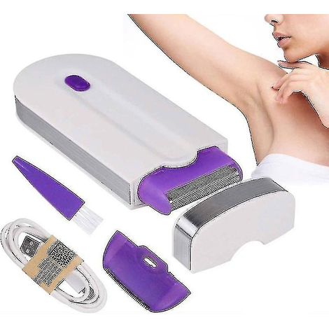 Épilateur électrique rechargeable 2 en 1 pour femmes, épilation indolore, capteur instantané (1/3)