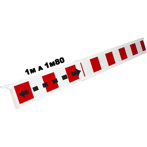Barrière téléscopique 1 à 1,80m rétroréfléchissante Rouge/Blanche type K2 - 1320147 (1/4)