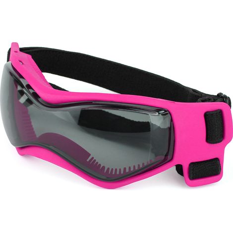 Lunettes de protection pour chien faciles à porter, lunettes de soleil pour petits chiens, protection UV réglable, lunettes imperméables et coupe-vent pour chiots de petite à moyenne taille (rose) (1/4)