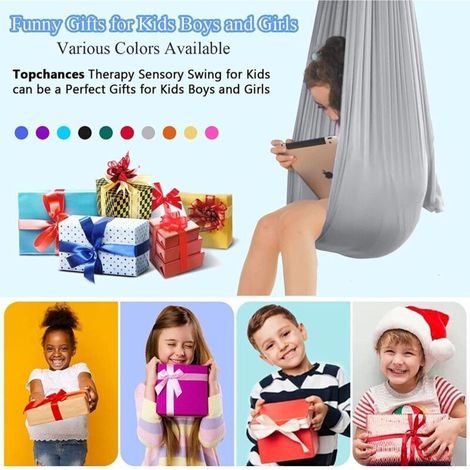 Nouveau hamac balançoire pour enfants, intérieur/extérieur, yoga thérapeutique, autisme, durable