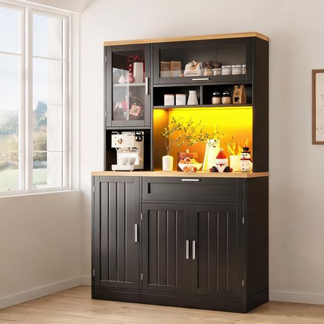 Buffet coloris noir en mDF métal 104 x 40 x 180 cm (1/5)