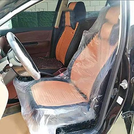100 pezzi Coprisedili per auto in plastica monouso antisporco e antipolvere per sedili di aerei, soggiorno, ristorante (1/4)