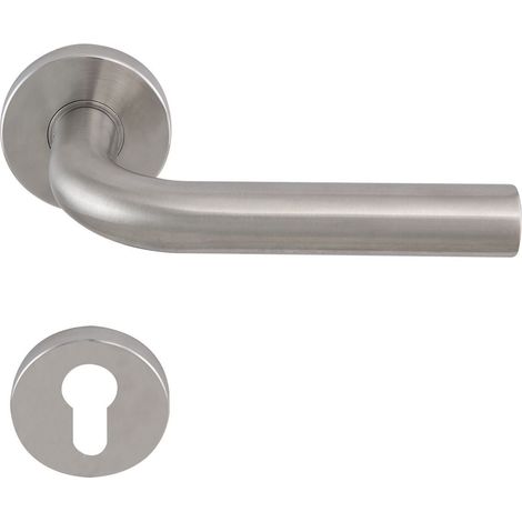 Poignée avec rosaces cylindre profilé, inox 1410–2220–2222 1410.16 v .207. M