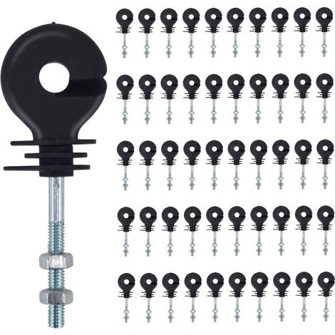 Einschraubisolatoren, 50 Stück Elektrozaun-Isolator, elektronische Zaun-Isoliernägel, Zaunpfosten-Isolator, elektronisches Zaunzubehör, für Holzpfosten