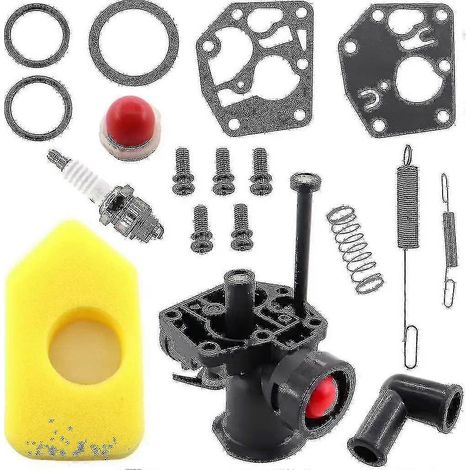 Kit de carburateur pour tondeuse Briggs & Stratton 499809 498809a 494406 et filtre à air 698369 Ressort de régulateur 691859 692211 Diaphragme 795083 495770 (1/5)