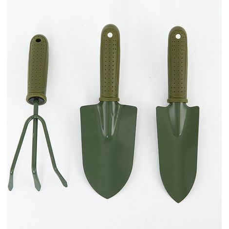 Lot de 3 outils de jardinage, râteau à fleurs, plantation de légumes et de fleurs, petite pelle, fournitures de jardin pour creuser, transplanter, désherber, truelle à main, cadeau de vacances