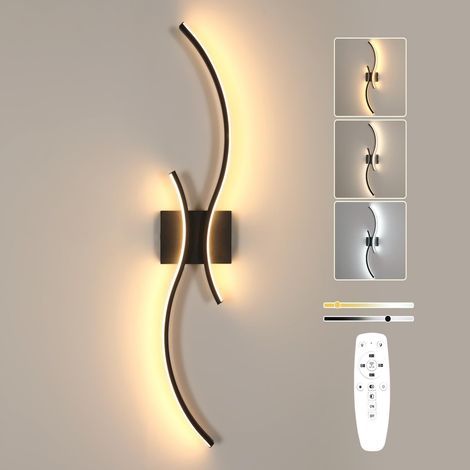 Applique murale dimmable 80 cm – Luminaire LED noir 32W 3600LM – Télécommande incluse – Température de couleur 3000K-6500K (1/5)