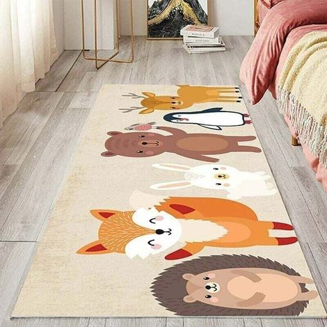 Baby tappeto da gioco per cameretta dei bambini, lavabile, antiscivolo, 80x160cm - volpe (1/4)