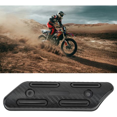 Hitzeschutzblech für Motorradauspuff 27-51 mm, universell, Carbonfaser-Textur, hitzebeständig, schwarz. (1/5)