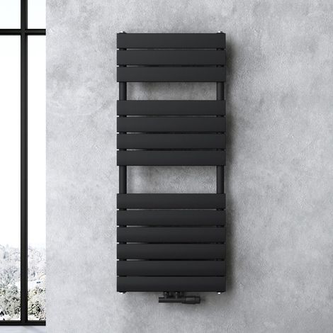 doporro Calefacción de baño 120x50cm Radiador de panel antracita para conexión central horizontal de una capa