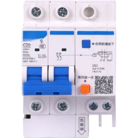 Interruptor automático miniatura de CC refrigerado por aire de 2 polos y 500 V mejorado para paneles fotovoltaicos, red de 16 A (1/5)