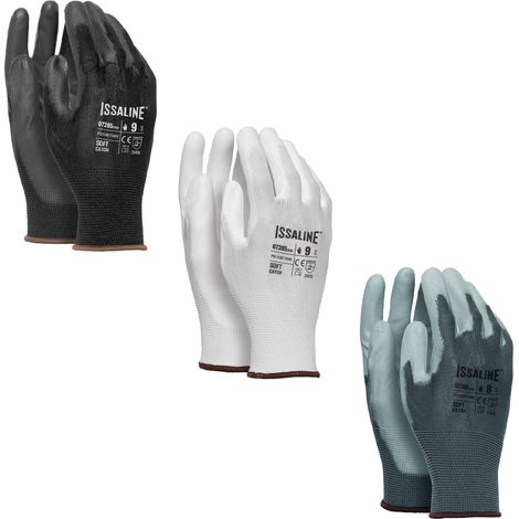 Guantes de trabajo recubiertos de PU Issaline 07285 Soft catch - 9 (L) - Gris (1/4)