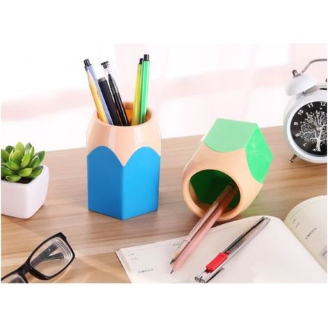 2PC Pot à crayons,Porte Stylo de Bureau, Vases,organisateur de pinceaux maquillage,Porte Stylo Bureau, (Green, 10.5x7.5cm) (1/4)