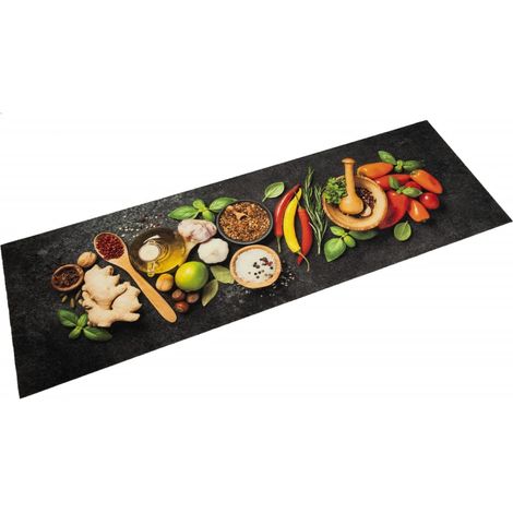 Küchenteppich Waschbar Gewürze 60x180 cm Samt