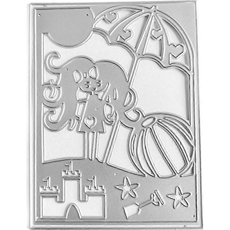 Regenschirmmädchen-Metall-Stanzschablone zum Prägen, Scrapbooking und für Karten