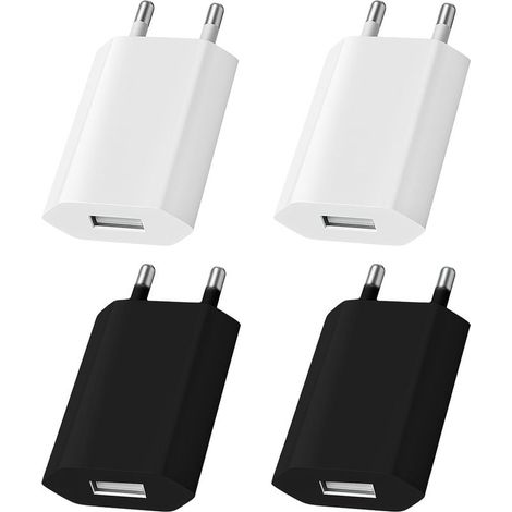 Set di 4 caricatori USB, USB 5 V 1 A, testa presi 5 V 1 A, ac adattatore rapido universale carica, la carica di capo, alimentazione mobile (1/5)