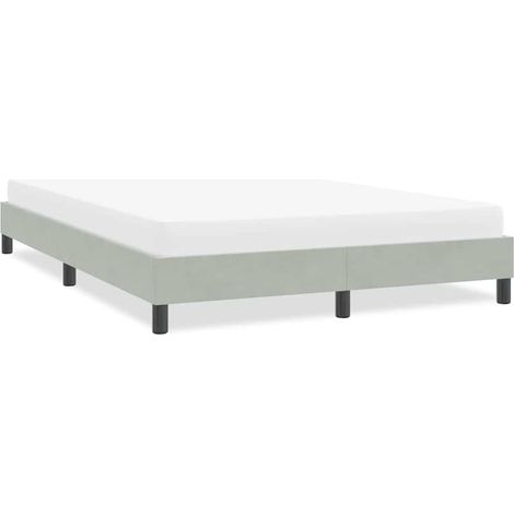 Bettgestell ohne Matratze Hellgrau 140x210 cm Samt