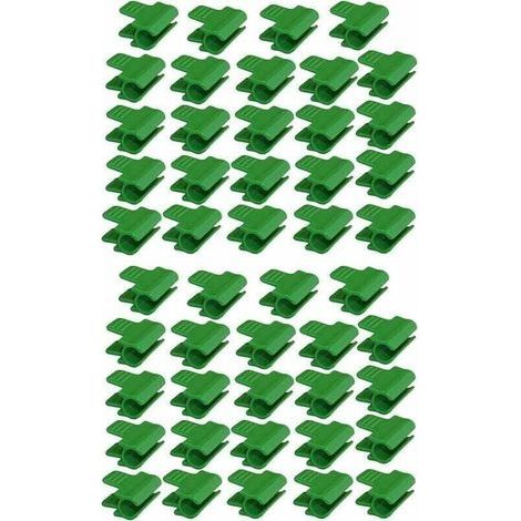 Lot de 48 colliers de serrage pour tuyau de jardin, accessoires de film d'abri de jardin, diamètre extérieur 16 mm, piquets pour plantes, clips en plastique pour serre, Vert (1/4)