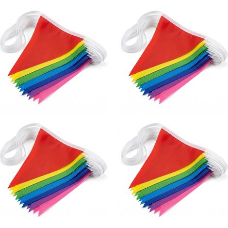 Guirlande Fanion en Tissu 200 m – 400 Drapeaux Triangulaires Multicolores pour Décoration de Fête, Mariage, Anniversaire, Festival, Intérieur et Extérieur (1/5)